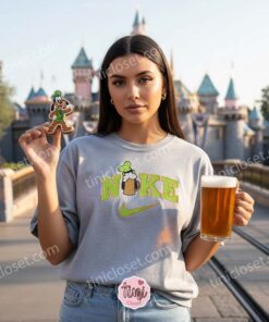 Goofy Beer St. Patrick's Day Embroidered Hoodie, Retro Disney Lucky Shirt, Vintage Cartoon Clover Apparel, Holiday Gift for Him Her (3)