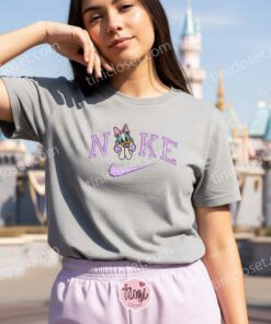 Daisy Duck Embroidered Sweatshirt, Disney Character Nike Inspired Hoodie, Custom Daisy Duck Embroidered Shirt, Retro Cartoon Sportswear Crewneck (2)