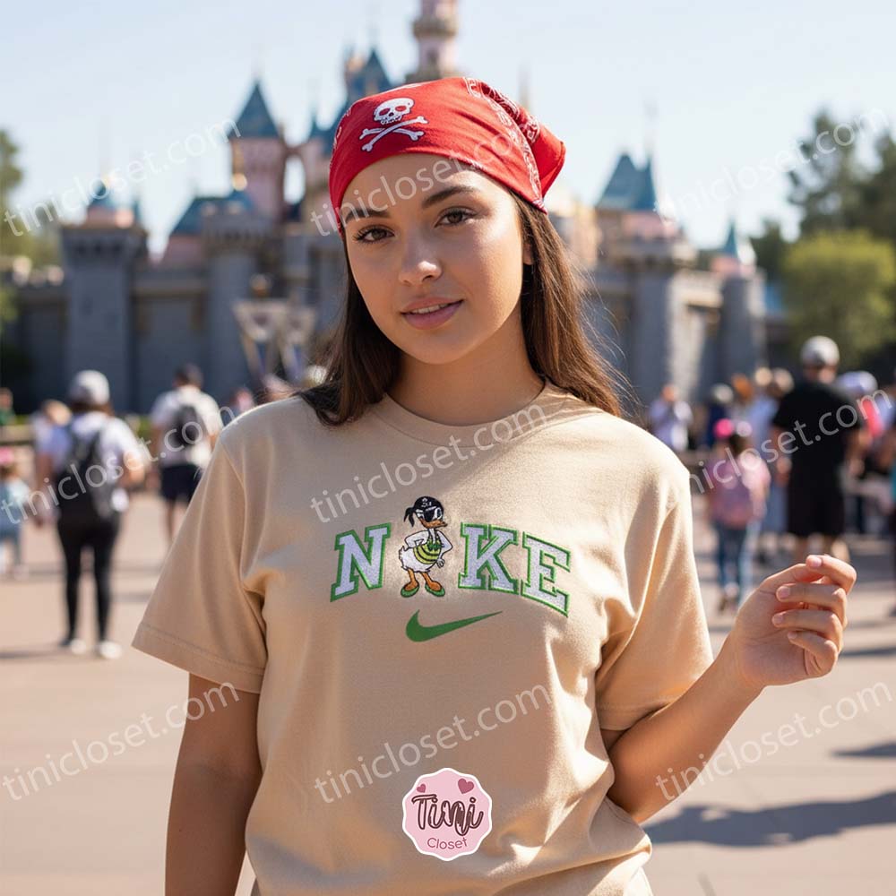 Daisy Duck Pirate Embroidered Shirt, Disney Character Embroidered Hoodie, Custom Nike Inspired Sportswear Hoodie, Funny Duck Embroidered Crewneck Daisy Duck Pirate Embroidered Shirt, Disney Character Embroidered Hoodie, Custom Nike Inspired Sportswear Hoodie, Funny Duck Embroidered Crewneck