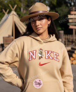 Daisy Duck Safari Embroidered Shirt, Disney Character Embroidered Hoodie, Custom Nike Inspired Sportswear Hoodie, Funny Duck Embroidered Crewneck (1)