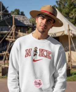 Daisy Duck Safari Embroidered Shirt, Disney Character Embroidered Hoodie, Custom Nike Inspired Sportswear Hoodie, Funny Duck Embroidered Crewneck (3)