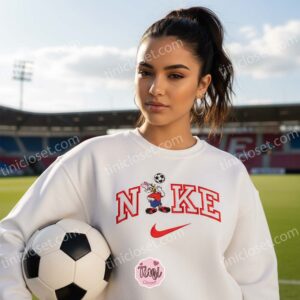 Daisy Duck Soccer Embroidered Sweatshirt, Disney Character Sports Apparel, Custom Nike Inspired Soccer Girl Hoodie, Cute Cartoon Sports Crewneck (1)