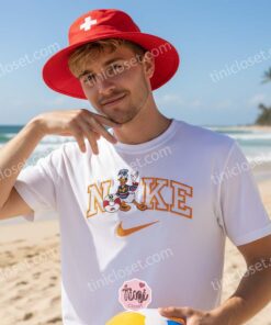 Donald Duck Lifeguard Embroidered Shirt, Disney Character Summer Career Apparel, Custom Nike Inspired Beach Guard Hoodie, Funny Cartoon Lifeguard Sweatshirt