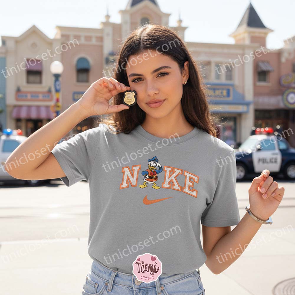 Donald Duck Police Embroidered Sweatshirt, Disney Character Career Apparel Hoodie, Custom Nike Inspired Police Duck Shirt, Funny Cartoon Police Officer Crewneck Donald Duck Police Embroidered Sweatshirt, Disney Character Career Apparel Hoodie, Custom Nike Inspired Police Duck Shirt, Funny Cartoon Police Officer Crewneck