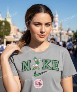 St. Patrick's Day Daisy Duck Embroidered Sweatshirt, Disney Lucky Green Character Hoodie, Custom Nike Inspired Lucky Duck Shirt, Retro St. Paddy's Day Crewneck (2)