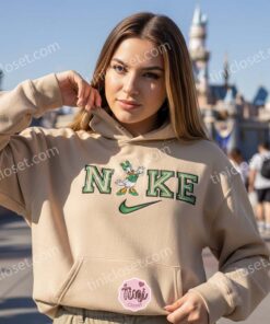 St. Patrick's Day Daisy Duck Embroidered Sweatshirt, Disney Lucky Green Character Hoodie, Custom Nike Inspired Lucky Duck Shirt, Retro St. Paddy's Day Crewneck (3)