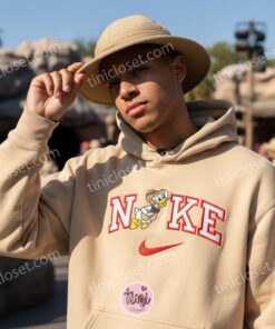 Donald Duck Safari Embroidered Shirt, Disney Character Embroidered T shirt, Custom Nike Inspired Sportswear Hoodie, Funny Duck Embroidered Crewneck (1)