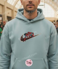 Custom Crouching Spider Man Embroidered Hoodie, Action Pose Hero Sweatshirt & Crewneck, Comic Fan Apparel (3)