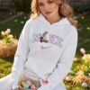 Easter Daisy Duck Embroidered Shirt, Disney Character Bunny Basket Sweatshirt, Custom Nike Inspired Easter Daisy Hoodie, Festive Spring Character Crewneck