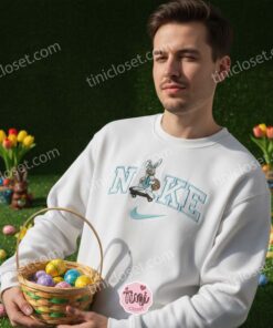 Easter Donald Duck Embroidered Shirt, Disney Character Bunny Ears Sweatshirt, Custom Nike Inspired Easter Donald Hoodie, Festive Spring Character Crewneck