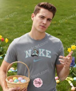 Easter Donald Duck Embroidered Shirt, Disney Character Bunny Ears Sweatshirt, Custom Nike Inspired Easter Donald Hoodie, Festive Spring Character Crewneck (3)