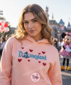 Eeyore Disneyland Heart Embroidered Hoodie, Disney Character Love Sweatshirt, Custom Eeyore Embroidered Shirt, Retro Cartoon Valentine Crewneck (1)