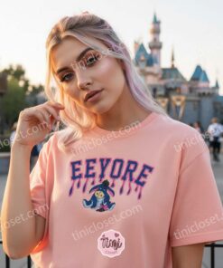 Eeyore Drip Embroidered Shirt, Disney Character Melting Style Hoodie, Custom Eeyore Embroidered Sweatshirt, Retro Cartoon Streetwear Crewneck (2)