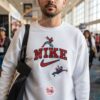 Spider-Man & Miles Morales Swoosh Embroidered Crewneck Sweatshirt T-shirt, Unique Marvel Gift for Him