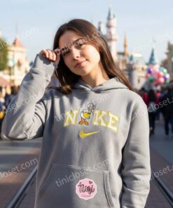 Summer Daisy Duck Embroidered Shirt, Disney Character Embroidered Sweatshirt, Custom Nike Inspired Sportswear Hoodie, Funny Duck Embroidered Crewneck (3)