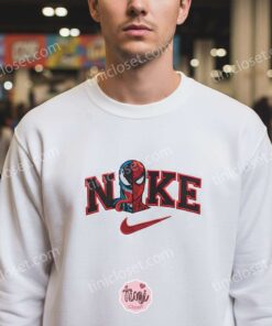 Venom Split Face Embroidered Hoodie, Custom Spider Superhero Sweatshirt, Spidey Comic Embroidery Crewneck Shirt (3)