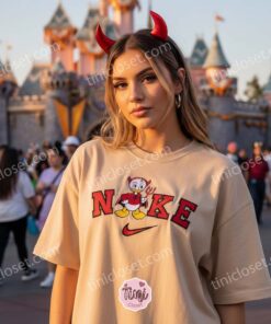 Spooky Devil Dewey Duck Embroidered Hoodie, Custom Retro Disney Characters Apparel, Devil Costume Ghost Spirit Shirt, Holiday Gift for Him Her (3)
