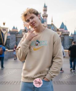Vintage Donald Duck Embroidered Hoodie, Disney Character Apparel for Fans, Retro Nike Style Duck Embroidered Sweatshirt, Custom Disney Characters Birthday Gift (2)