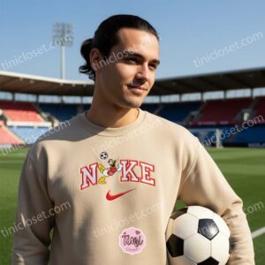 Vintage Donald Duck Soccer Shirt, Disney Sports Apparel for Fans, Retro Nike Style Goofy Embroidered Hoodie, Custom Disney Characters Birthday Gift (1)