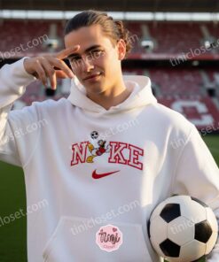 Vintage Donald Duck Soccer Shirt, Disney Sports Apparel for Fans, Retro Nike Style Goofy Embroidered Hoodie, Custom Disney Characters Birthday Gift (3)