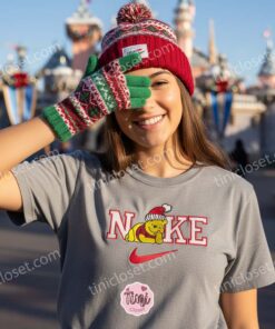 Winnie the Pooh Christmas Embroidered Sweatshirt, Disney Pooh Bear Nike Inspired Hoodie, Custom Christmas Embroidered Shirt, Retro Cartoon Xmas Crewneck (3)