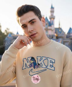 Aesthetic Eeyore Embroidered Hoodie, Disney Character Brand Logo Inspired Sweatshirt, Custom Pooh Bear Apparel for Fans, Retro Cartoon Luxury Style Pullover (3)