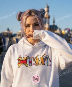 Disney Mimi Embroidered Shirt, Winnie the Pooh and Friends Tigger Eeyore Piglet Sweatshirt, Custom Disney Mother's Day Gift, Retro Hundred Acre Wood Apparel for Her (1)