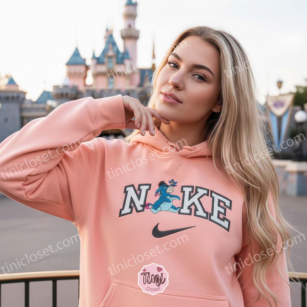 Eeyore Butterfly Embroidered Sweatshirt, Disney Character Nike Embroidered Shirt, Custom Winnie the Pooh Bear Apparel for Fans, Retro Funny Eeyore Crewneck Eeyore Butterfly Embroidered Sweatshirt, Disney Character Nike Embroidered Shirt, Custom Winnie the Pooh Bear Apparel for Fans, Retro Funny Eeyore Crewneck