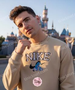 Eeyore Embroidered Sweatshirt, Disney Character Brand Logo Inspired Crewneck, Custom Pooh Bear Apparel for Fans, Retro Cartoon Luxury Style Pullover (1)