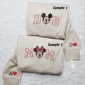 Mickey And Minnie Mom And Dad Embroidered Couples Shirts 3 768x768 Mickey And Minnie Mom And Dad Embroidered Couples Shirts 3 768x768