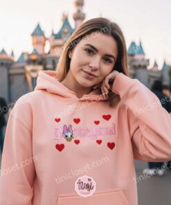 Embroidered Daisy Duck Disneyland Sweatshirt, Cute Valentine Crewneck, Disney Hearts Hoodie & Shirt 1 Embroidered Daisy Duck Disneyland Sweatshirt, Cute Valentine Crewneck, Disney Hearts Hoodie & Shirt (2)