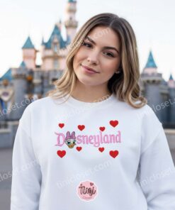 Embroidered Daisy Duck Disneyland Sweatshirt, Cute Valentine Crewneck, Disney Hearts Hoodie & Shirt 2 Embroidered Daisy Duck Disneyland Sweatshirt, Cute Valentine Crewneck, Disney Hearts Hoodie & Shirt (3)