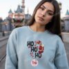 Embroidered Ho Ho Ho Christmas Daisy Duck Sweatshirt, Festive Holiday Crewneck & Hoodie, Cozy Gifts For Friends