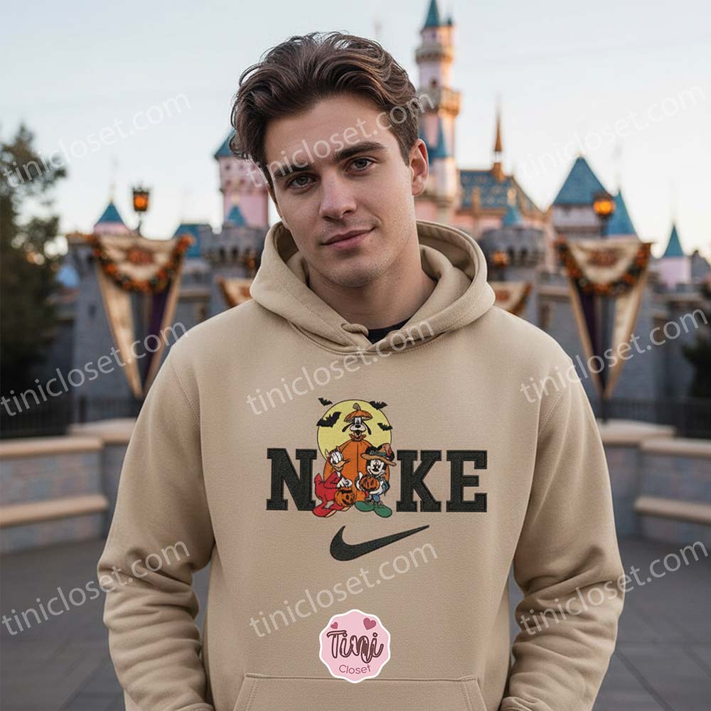 Halloween Mickey Donald Goofy Embroidered Crewneck, Autumn Trick or Treat Hoodie, Bestie Matching Shirts Halloween Mickey Donald Goofy Embroidered Crewneck, Autumn Trick or Treat Hoodie, Bestie Matching Shirts
