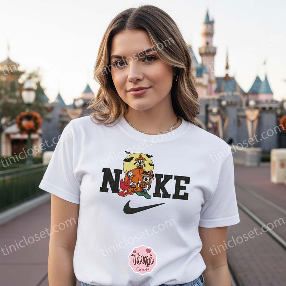 Halloween Mickey Donald Goofy Embroidered Crewneck, Autumn Trick or Treat Hoodie, Bestie Matching Shirts Halloween Mickey Donald Goofy Embroidered Crewneck, Autumn Trick or Treat Hoodie, Bestie Matching Shirts