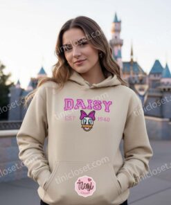 Daisy Duck Est 1940 Embroidered Sweatshirt & Hoodie, Cozy Gifts For Girlfriend, Vintage Cartoon Tshirt (2)