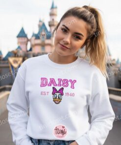 Daisy Duck Est 1940 Embroidered Sweatshirt & Hoodie,  Cozy Gifts For Girlfriend, Vintage Cartoon Tshirt