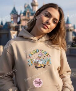 Retro Too Hip To Hop Daisy Duck Embroidered Sweatshirt, Skater Daisy Easter Hoodie, Cozy Gifts For Girlfriend (1)
