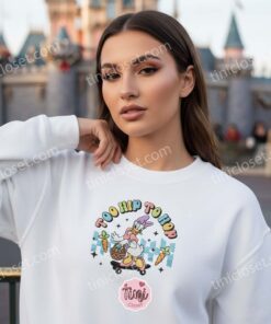 Retro Too Hip To Hop Daisy Duck Embroidered Sweatshirt, Skater Daisy Easter Hoodie, Cozy Gifts For Girlfriend (3)