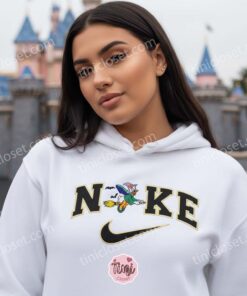 Spooky Witch Daisy Duck Embroidered Sweatshirt, Halloween Magic Cauldron Crewneck, Embroidery Couple Sweatshirts, Cute Spooky Season Apparel (1)