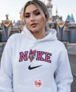 Vintage Daisy Duck Embroidery Hoodie , Disney Cartoon Character Crewneck, Cozy Gifts For Girlfriend (1)