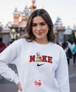 Vintage Santa Donald Embroidered Sweatshirt, Cartoon Christmas Hoodie, Bestie Matching Shirts