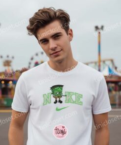 Frankenstein SpongeBob Embroidered Crewneck, Spooky Cartoon Monster H