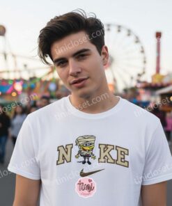 Mummy SpongeBob Embroidered T shirt, Funny Horror Cartoon Mashup Embroidered Sweatshirt, Unique Boyfriend Hoodie Gift (1)