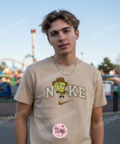 Freddy Spongebob Embroidered Hoodie, Funny Horror Cartoon Mashup Embroidered Sweatshirt, Unique Boyfriend Hoodie Gift (1)