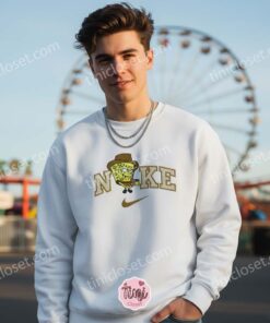 Freddy Spongebob Embroidered Hoodie, Funny Horror Cartoon Mashup Embroidered Sweatshirt, Unique Boyfriend Hoodie Gift (2)