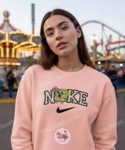 Embroidered Baby SpongeBob Sweatshirt & T Shirt, SpongeBob SquarePants Cartoon Crewneck, Girlfriend Hoodie Gift (3)