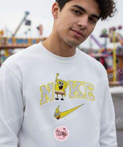 SpongeBob Embroidered Sweatshirt, Funny SpongeBob SquarePants Cartoon Apparel, Embroidery Couple Sweatshirts & Hoodies