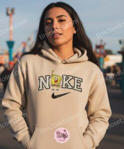 Custom SpongeBob Embroidered Hoodie & Sweatshirt, SpongeBob SquarePants Cartoon Character T shirt, Bestie Matching Shirts (2)