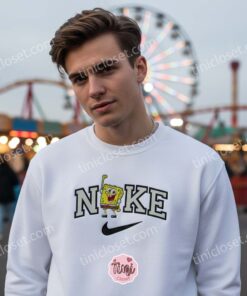 Custom SpongeBob Embroidered Hoodie & Sweatshirt, SpongeBob SquarePants Cartoon Character T shirt, Bestie Matching Shirts (4)